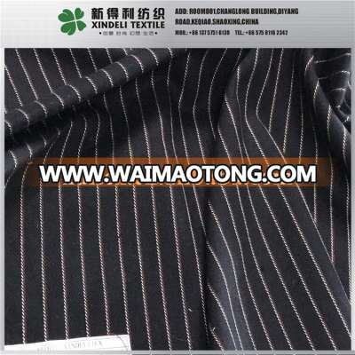 Shaoxing Black and white pinstripe woven italian wool men's suit fabric